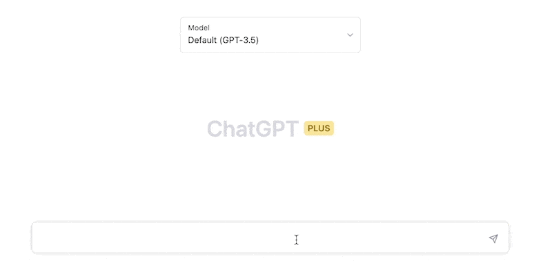 An animation showing the chat-bot interface of OpenAI's ChatGPT