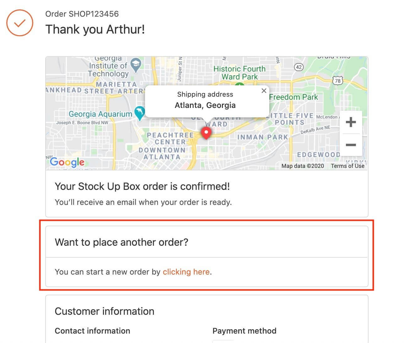 Add a custom message box to the Shopify Order Confirmation page